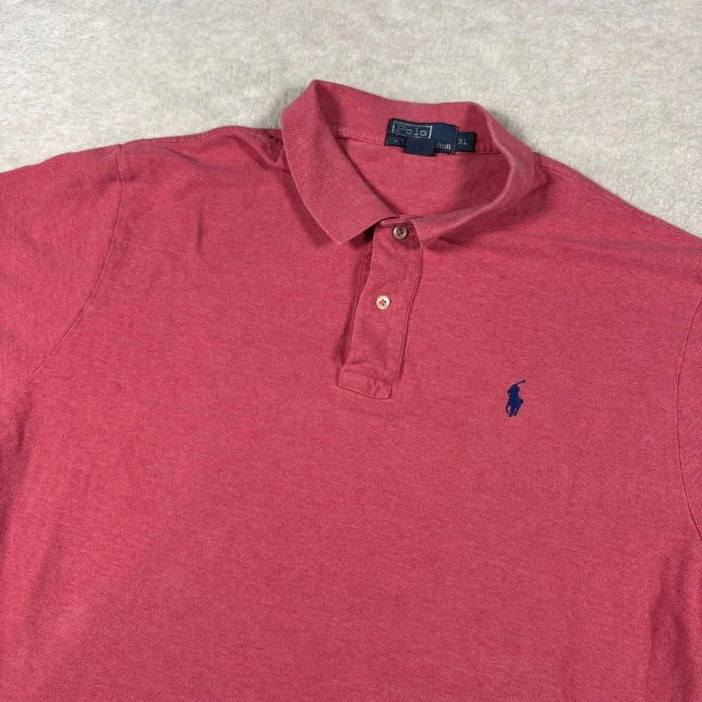 Polo Ralph Lauren Polo Shirt Mens XL Red Short Sleeve Cotton Pique Classic Fit